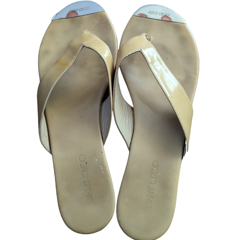 Jimmy Choo Beige Flip Flops